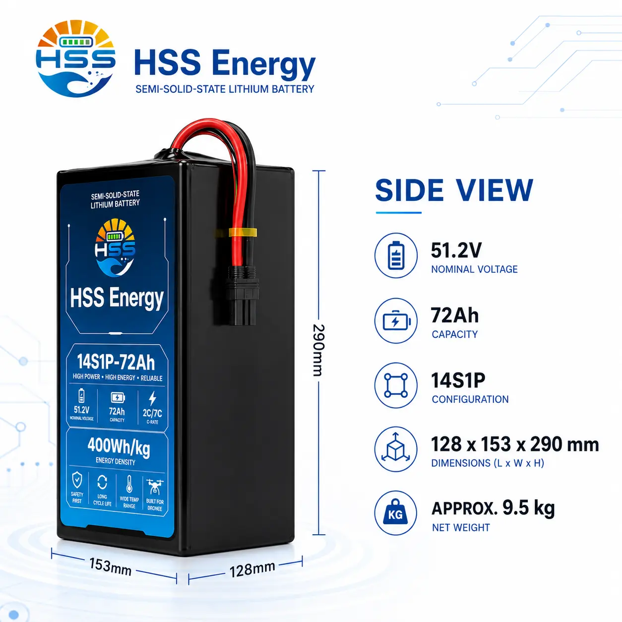 14S 72000mAh UAV-akku