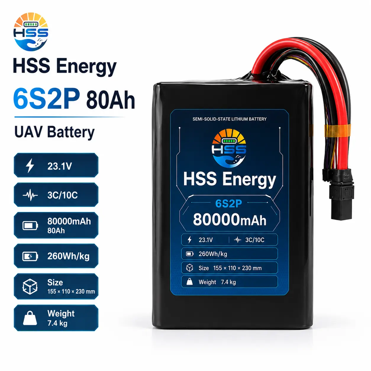 6S 80000mAh UAV-akku